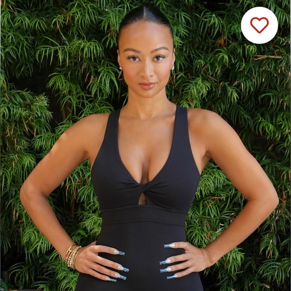 Fabletics Oasis Twist Front 7/8 Jumpsuit Black *SOLD OUT* - Picture 1 of 4